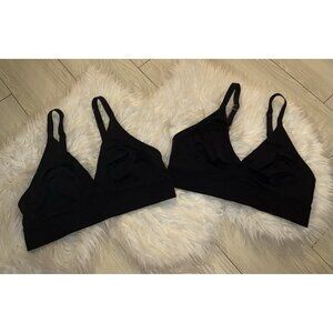2 Soma Embraceable Wireless UL Tailored Bralettes Bras Womens M Medium Black